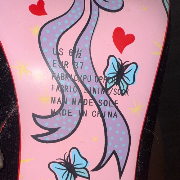 Irregular Choice Floral Ankle Boots with Black Bow - Picture 12 of 12